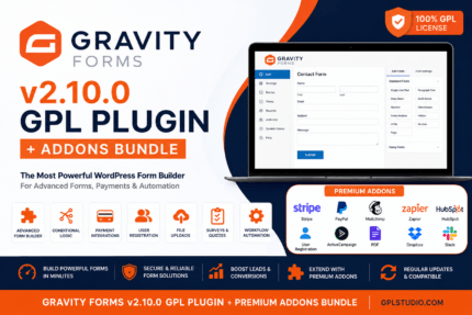 Gravity Forms v2.10.0 GPL Plugin + Addons Bundle for WordPress
