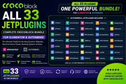 Crocoblock GPL Bundle with All 33 JetPlugins for Elementor & Gutenberg