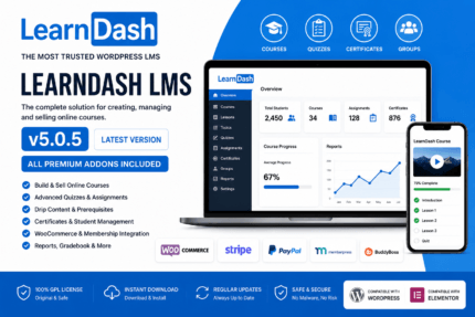 LearnDash LMS v5.0.5 GPL Plugin + All Addons Bundle for WordPress