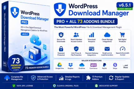 WordPress Download Manager Pro v6.5.1 with 73 Addons for WordPress