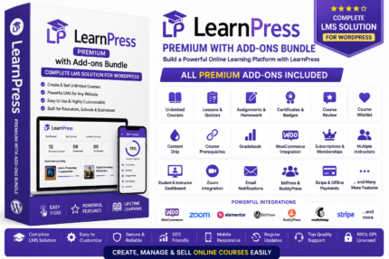 LearnPress premium with add-ons bundle for WordPress LMS websites