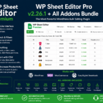 WP Sheet Editor Pro v2.26.1 with all addons for WooCommerce and WordPress bulk editing