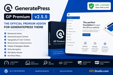GeneratePress Premium GPL v2.5.5 WordPress Theme Addon for GeneratePress Theme