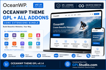 OceanWP Theme GPL v4.1.4 with All Pro Addons Core Extensions Bundle